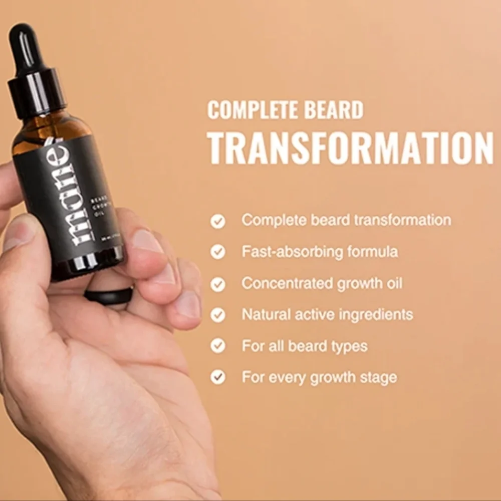 NWT Mane Beard Growth Oil 1.7 Fl Oz Full Size